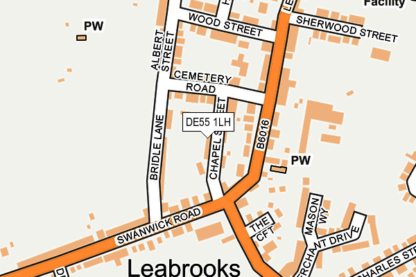DE55 1LH map - OS OpenMap – Local (Ordnance Survey)