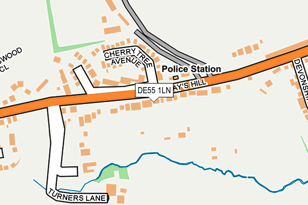 DE55 1LN map - OS OpenMap – Local (Ordnance Survey)