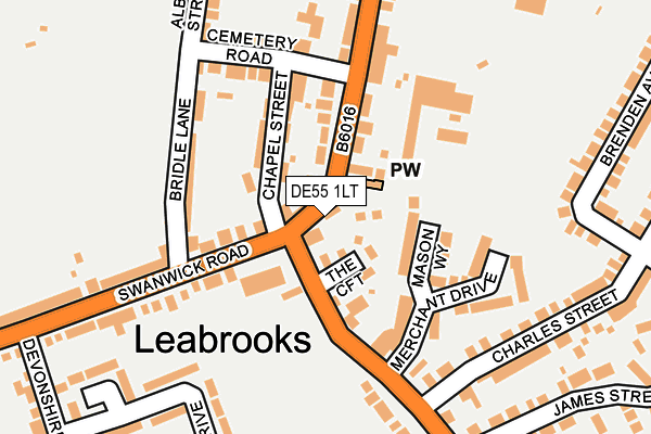 DE55 1LT map - OS OpenMap – Local (Ordnance Survey)