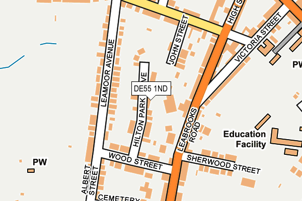 DE55 1ND map - OS OpenMap – Local (Ordnance Survey)