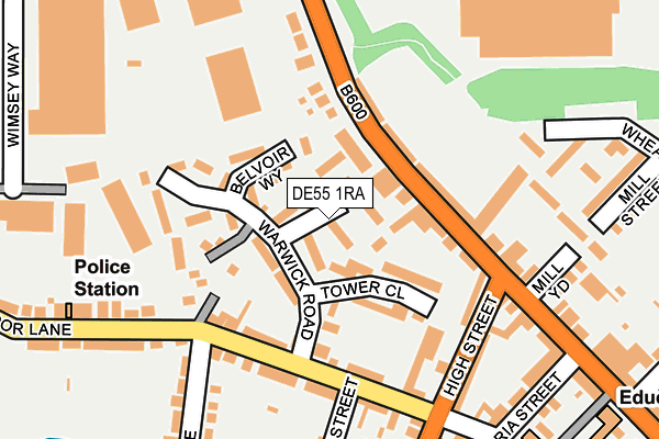DE55 1RA map - OS OpenMap – Local (Ordnance Survey)