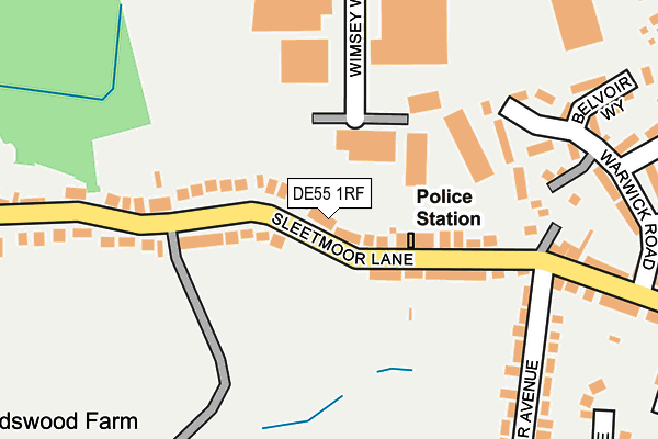 DE55 1RF map - OS OpenMap – Local (Ordnance Survey)