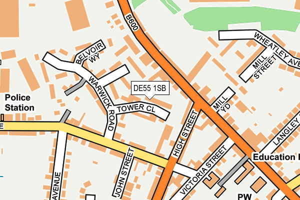 DE55 1SB map - OS OpenMap – Local (Ordnance Survey)