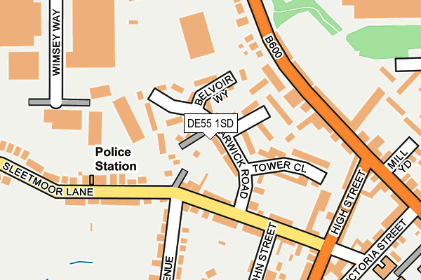 DE55 1SD map - OS OpenMap – Local (Ordnance Survey)