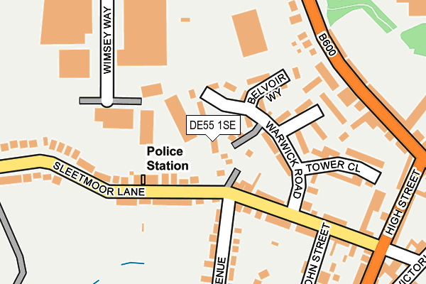 DE55 1SE map - OS OpenMap – Local (Ordnance Survey)