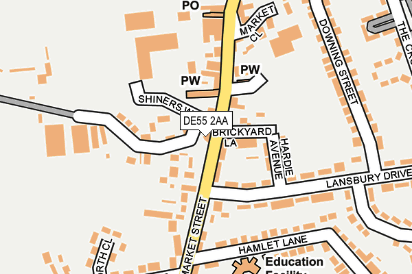 DE55 2AA map - OS OpenMap – Local (Ordnance Survey)