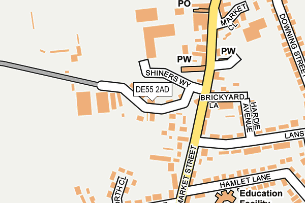 DE55 2AD map - OS OpenMap – Local (Ordnance Survey)