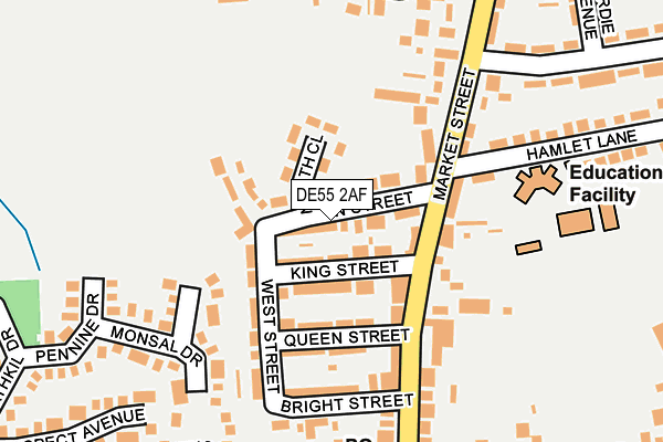 DE55 2AF map - OS OpenMap – Local (Ordnance Survey)
