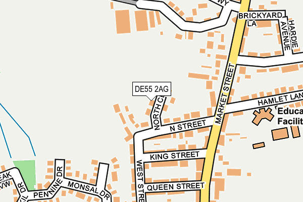 DE55 2AG map - OS OpenMap – Local (Ordnance Survey)