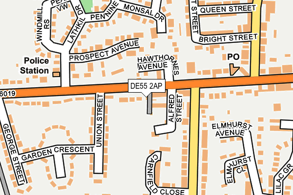 DE55 2AP map - OS OpenMap – Local (Ordnance Survey)