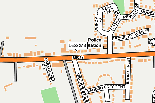 DE55 2AS map - OS OpenMap – Local (Ordnance Survey)