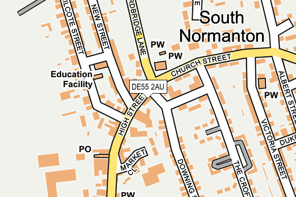 DE55 2AU map - OS OpenMap – Local (Ordnance Survey)