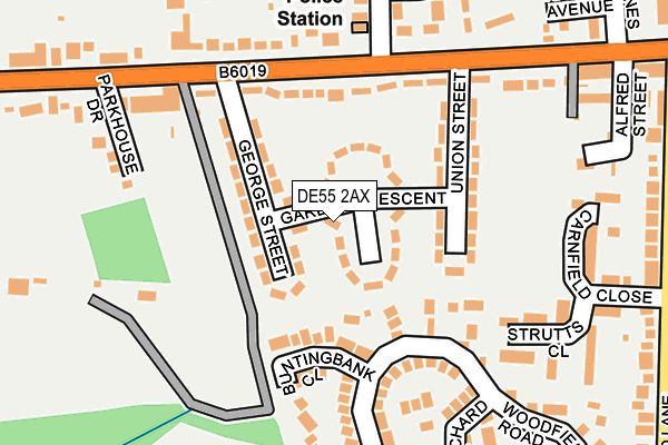 DE55 2AX map - OS OpenMap – Local (Ordnance Survey)
