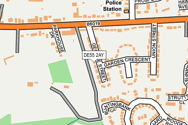 DE55 2AY map - OS OpenMap – Local (Ordnance Survey)