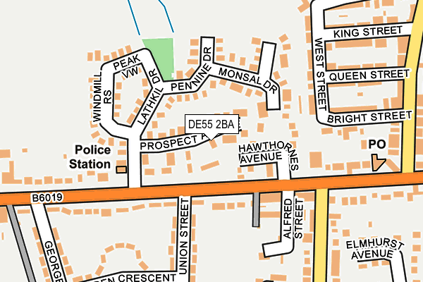 DE55 2BA map - OS OpenMap – Local (Ordnance Survey)