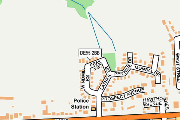 DE55 2BB map - OS OpenMap – Local (Ordnance Survey)