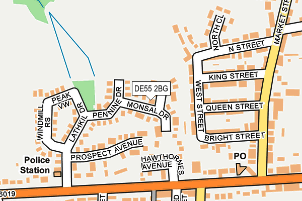 DE55 2BG map - OS OpenMap – Local (Ordnance Survey)