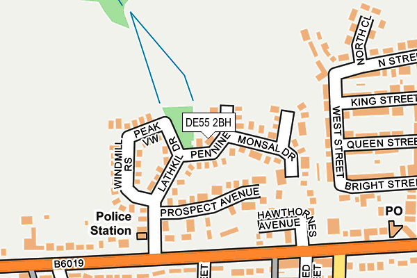 DE55 2BH map - OS OpenMap – Local (Ordnance Survey)