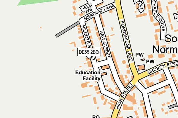 DE55 2BQ map - OS OpenMap – Local (Ordnance Survey)