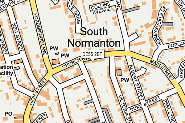 DE55 2BT map - OS OpenMap – Local (Ordnance Survey)