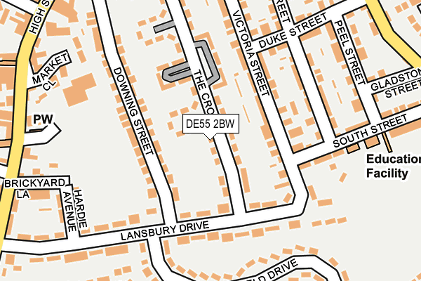 DE55 2BW map - OS OpenMap – Local (Ordnance Survey)
