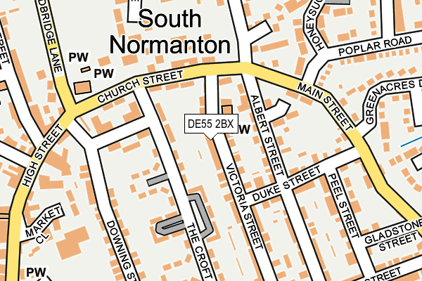 DE55 2BX map - OS OpenMap – Local (Ordnance Survey)