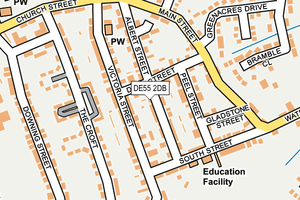 DE55 2DB map - OS OpenMap – Local (Ordnance Survey)