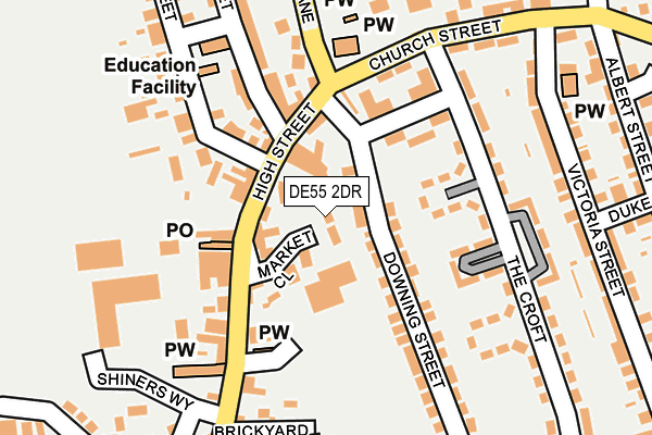DE55 2DR map - OS OpenMap – Local (Ordnance Survey)