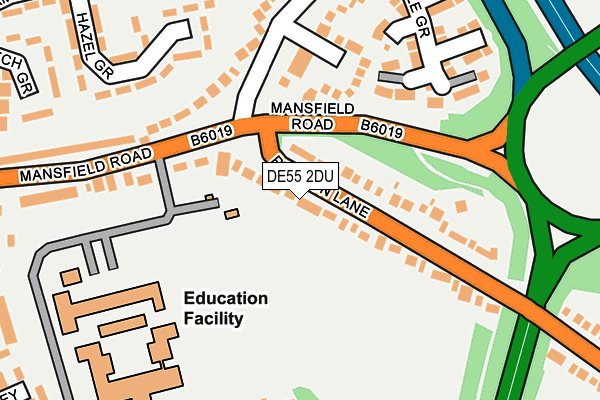 DE55 2DU map - OS OpenMap – Local (Ordnance Survey)