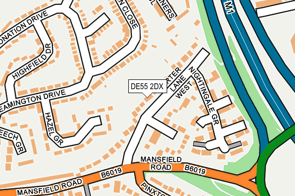 DE55 2DX map - OS OpenMap – Local (Ordnance Survey)