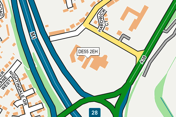 DE55 2EH map - OS OpenMap – Local (Ordnance Survey)