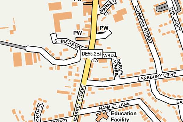 DE55 2EJ map - OS OpenMap – Local (Ordnance Survey)