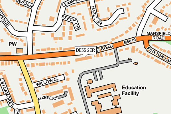 DE55 2ER map - OS OpenMap – Local (Ordnance Survey)