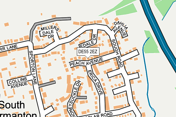 DE55 2EZ map - OS OpenMap – Local (Ordnance Survey)