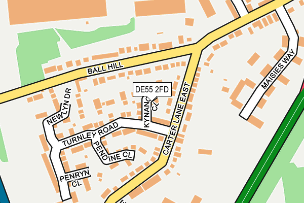 DE55 2FD map - OS OpenMap – Local (Ordnance Survey)