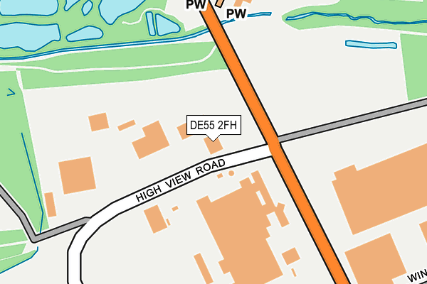 DE55 2FH map - OS OpenMap – Local (Ordnance Survey)