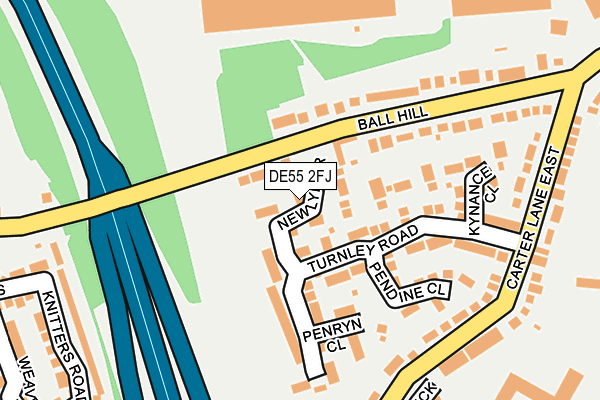 DE55 2FJ map - OS OpenMap – Local (Ordnance Survey)