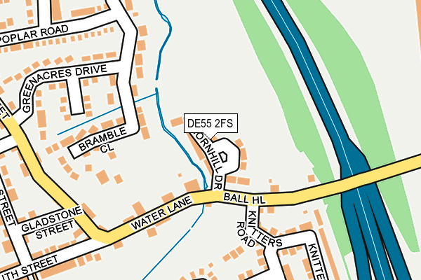 DE55 2FS map - OS OpenMap – Local (Ordnance Survey)