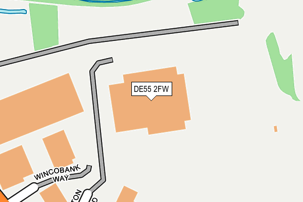 DE55 2FW map - OS OpenMap – Local (Ordnance Survey)