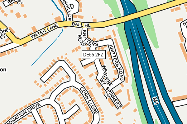 DE55 2FZ map - OS OpenMap – Local (Ordnance Survey)
