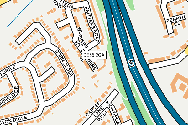 DE55 2GA map - OS OpenMap – Local (Ordnance Survey)