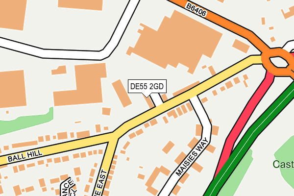 DE55 2GD map - OS OpenMap – Local (Ordnance Survey)