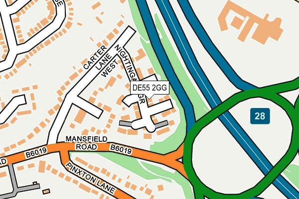DE55 2GG map - OS OpenMap – Local (Ordnance Survey)