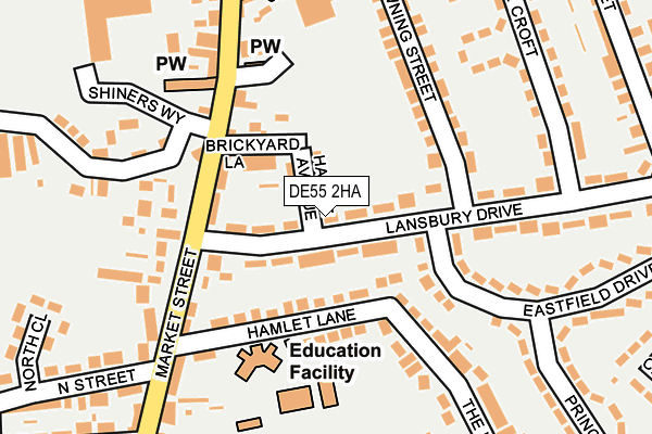 DE55 2HA map - OS OpenMap – Local (Ordnance Survey)