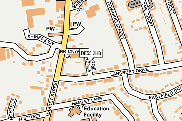 DE55 2HB map - OS OpenMap – Local (Ordnance Survey)