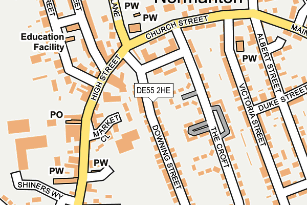 DE55 2HE map - OS OpenMap – Local (Ordnance Survey)