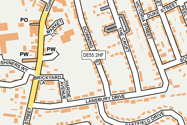 DE55 2HF map - OS OpenMap – Local (Ordnance Survey)