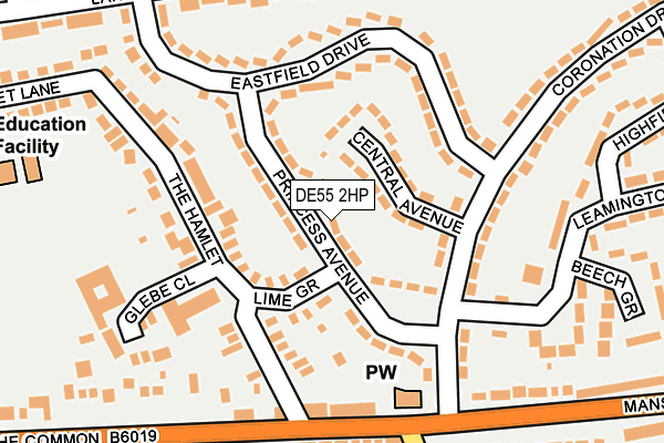 DE55 2HP map - OS OpenMap – Local (Ordnance Survey)