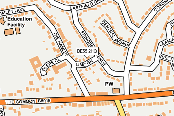 DE55 2HQ map - OS OpenMap – Local (Ordnance Survey)