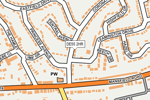 DE55 2HR map - OS OpenMap – Local (Ordnance Survey)